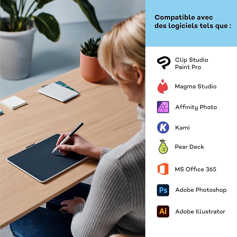 One Medium, Tablette Graphique, INCL. Stylet sans Pile, Inclinaison