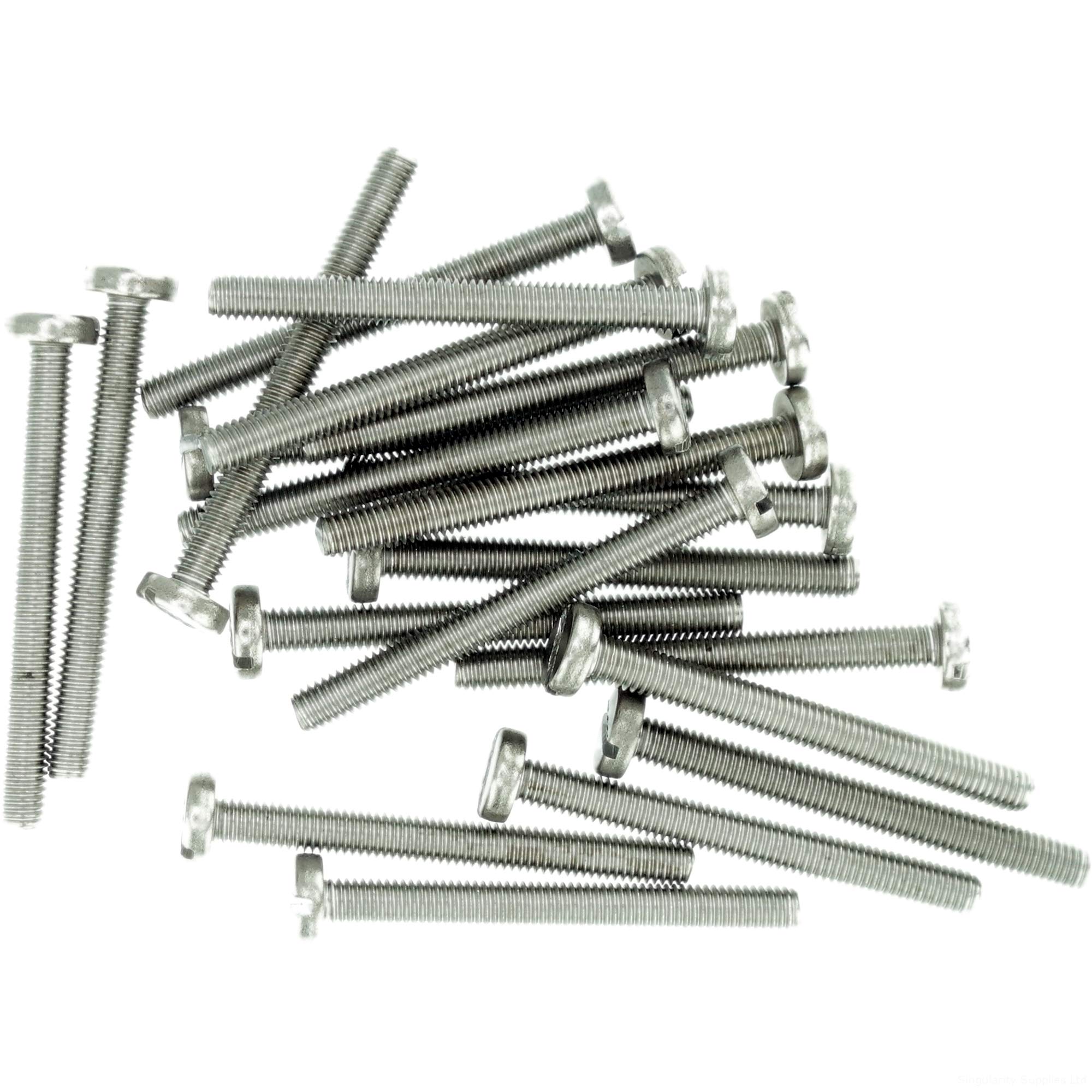 M6 (6mm x 25mm) Slot Pan Machine Screw (Bolt) - Stainless Steel (A2) (Pack of 20)