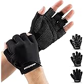 Fitgriff® Workout Gloves (Padded) for Men & Women - Fingerless Gym Gloves for Weight Lifting, Training - Full Palm Protection