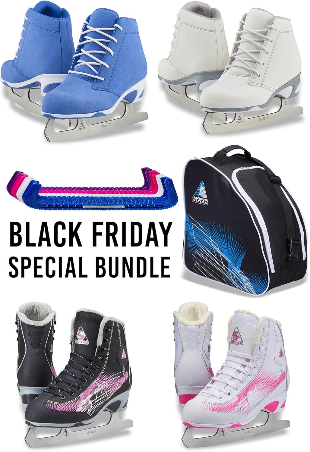 SKATE GURU Jackson Ultima Figure Ice Skates Softec for Women and Girls : Sports & Outdoors