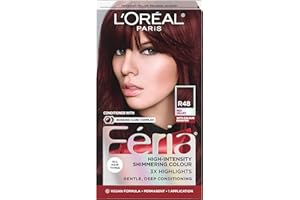 L’Oréal Paris Feria Multi-Faceted Shimmering Permanent Hair Color, R48 Intense Deep Auburn, Long Lasting Hair Dye with Bondin
