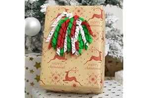 HUIHUANG Christmas Gift Bows Self Adhesive Curly Bows for Gift Wrapping Christmas Bow for Presents Gift Bags Gift Basket Holiday Decorations - 6 inch x 6 Counts