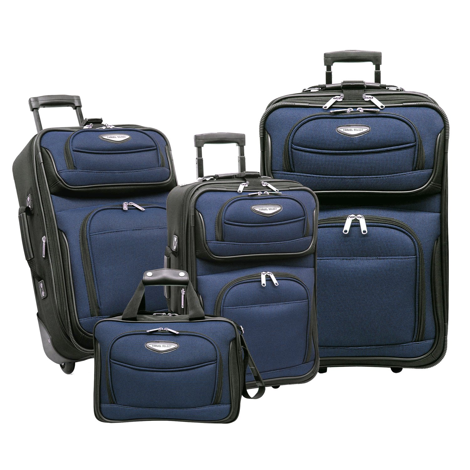 Travel Select Amsterdam Expandable Rolling Upright Luggage, Navy, 4-Piece Set