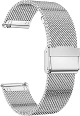 MUENShop 22mm Stainless Steel Watch Strap Quick Release Black Loop for Samsung