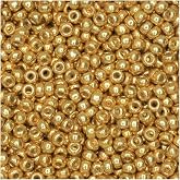Miyuki Round Seed Beads 11/0, Duracoat Galvanized Gold, 2mm Glass Beads, 23.5 Gram Tube (Approx. 2585 Pieces), for Bead Weaving, Jewelry Making, DIY Crafts
