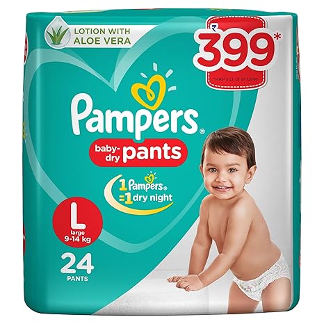 Pampers New Diaper Pants, Large, 24 Count