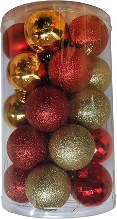 Amazon Te Fite クリスマス オーナメント ボール 北欧 インテリア ツリー 飾り 雑貨 ゴールド 4種アソート 6cm 26個入り ボール おもちゃ