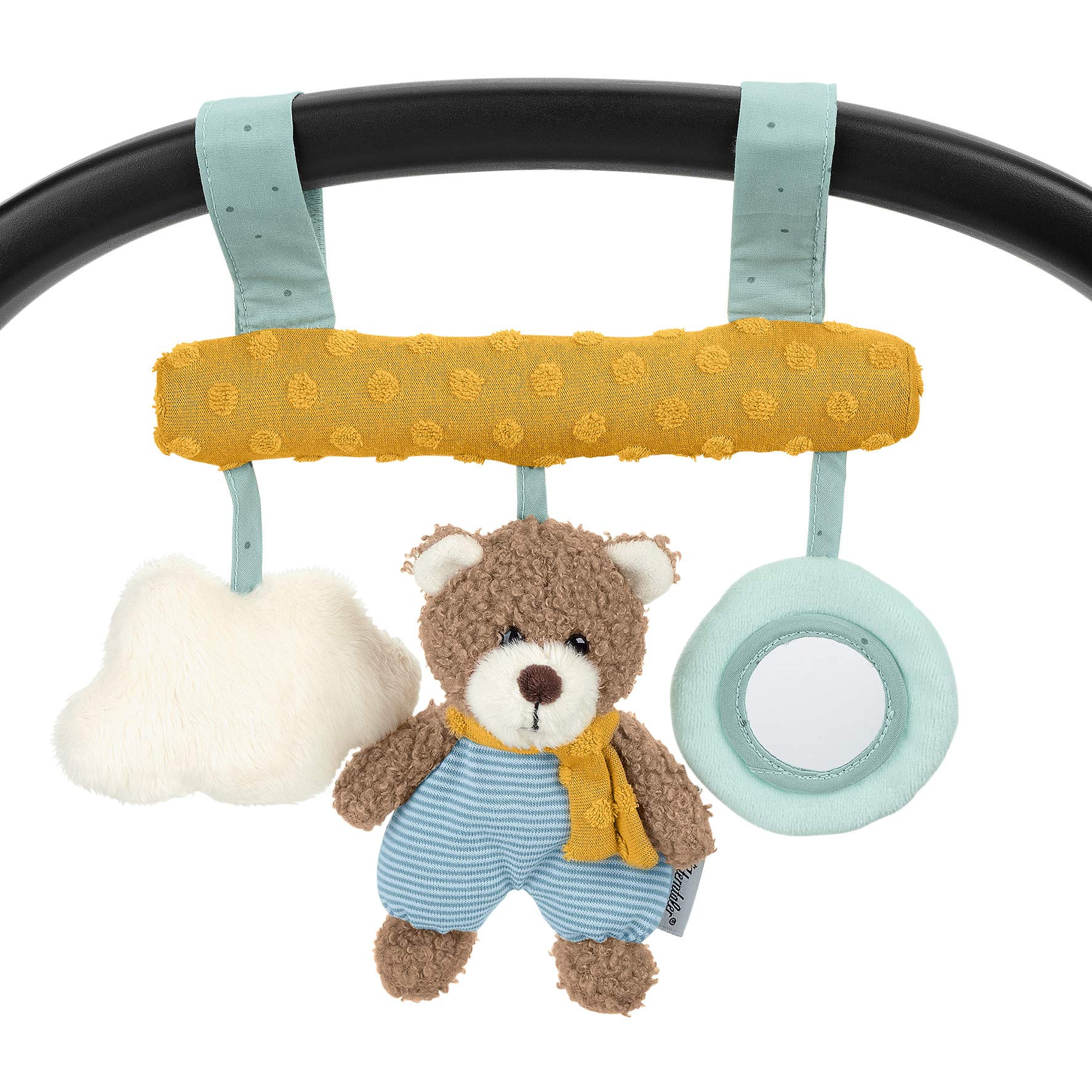 Sterntaler 6602002 Hanging Toy with Velcro Fastening Bear Ben Includes Rattle Age for Babies from Birth Multicoloured