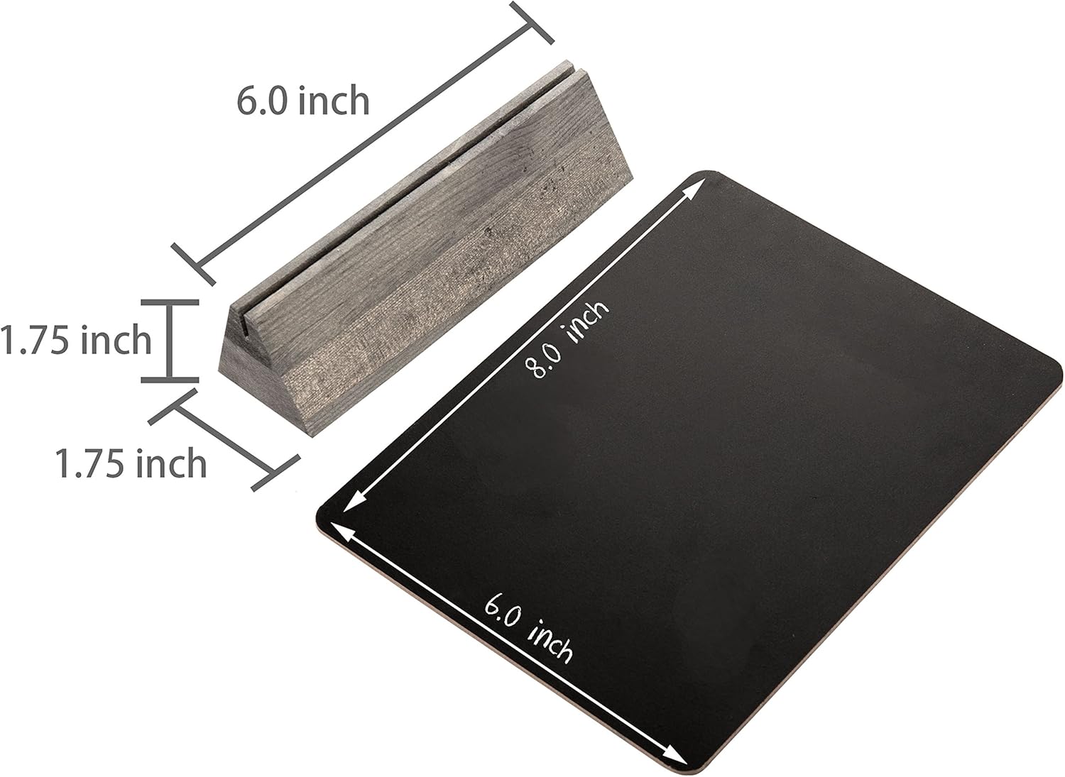 Set of 2 Tabletop Double Sided Chalkboard Display Sign/Placeholder with Wooden Base Stand, Gray: Office Products