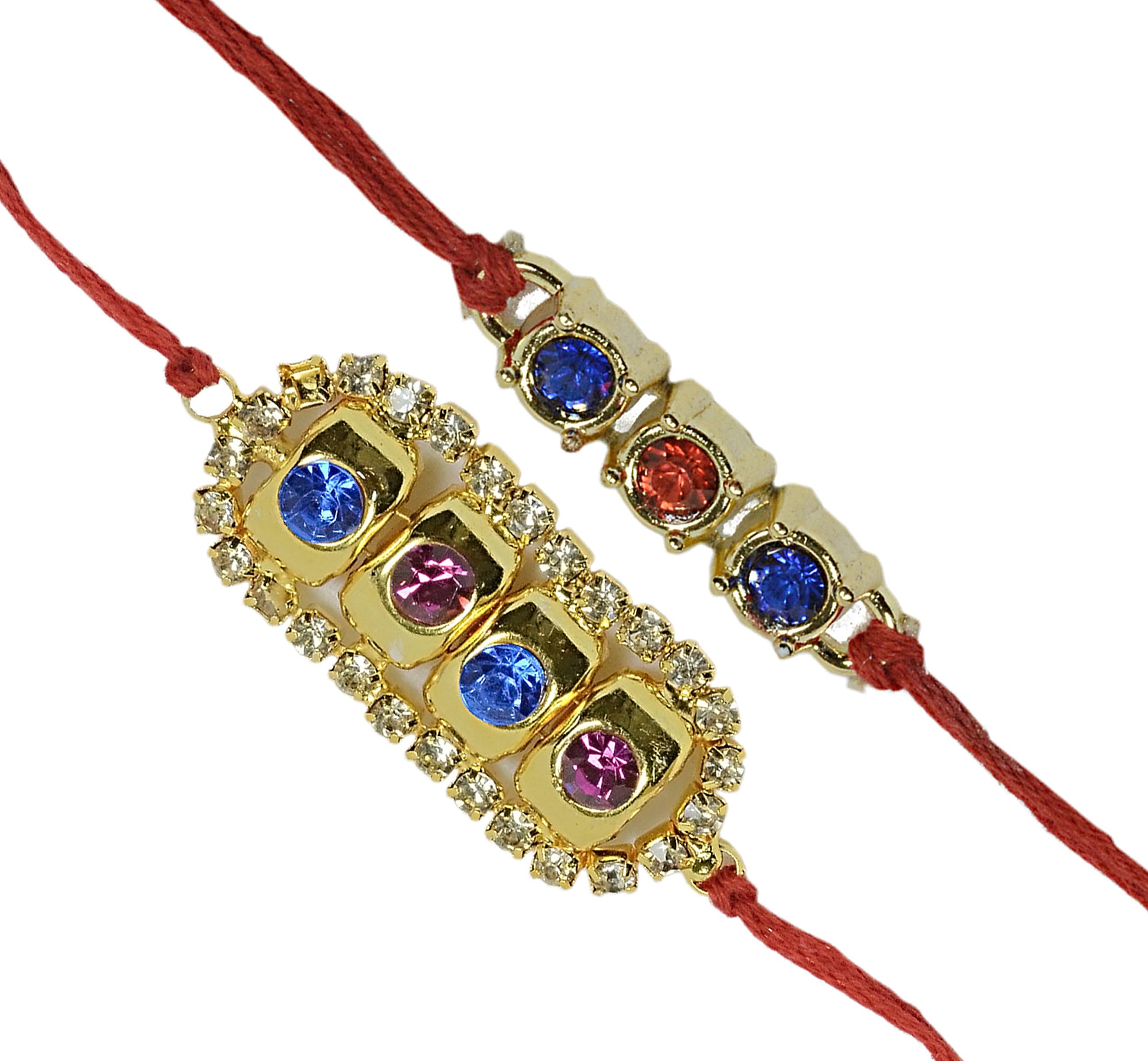 Rakhi/Rakhri/Friendship Bracelet Thread – Set of Two in Individual Designs (Design 6681)