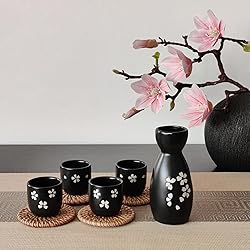 5 Pieces Sake Set 200ml Sake Pot 50ml Sake Cup Set