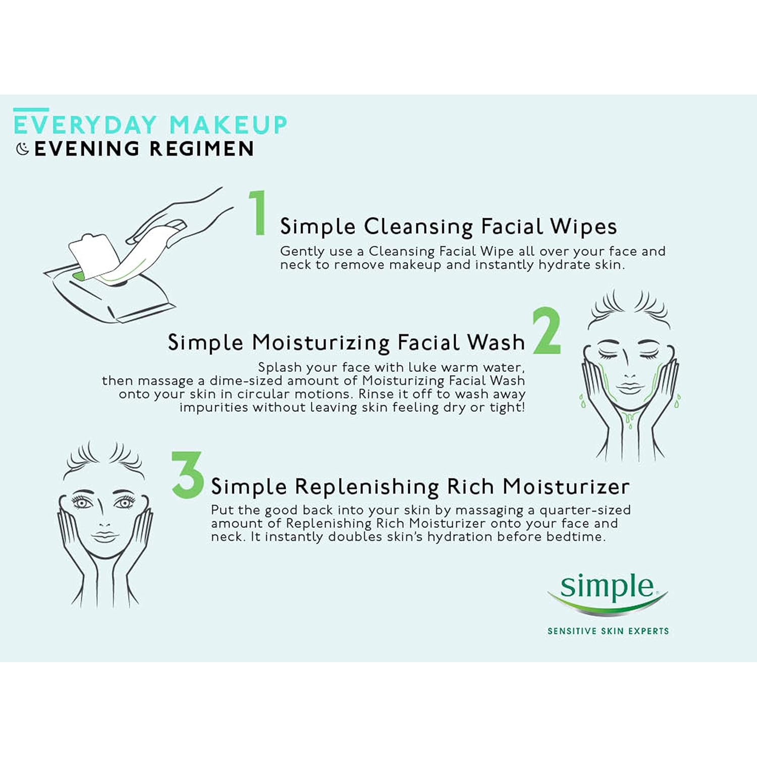 Simple Cleansing Facial Wipes, Oil Balancing 25 ct: Beauty
