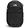 THE NORTH FACE Women's Borealis Luxe Commuter Laptop Backpack - PFAS Free, TNF Black/Burnt Coral Metallic-NPF, One Size