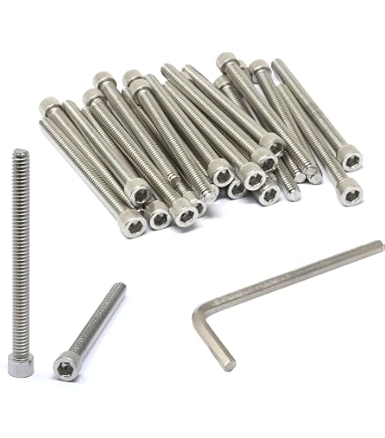 Iexcell 100-Pack #6-32 X 1/2" Stainless Steel 304 Hex Socket Head Cap Screws – Includes Hex Key & Storage Case