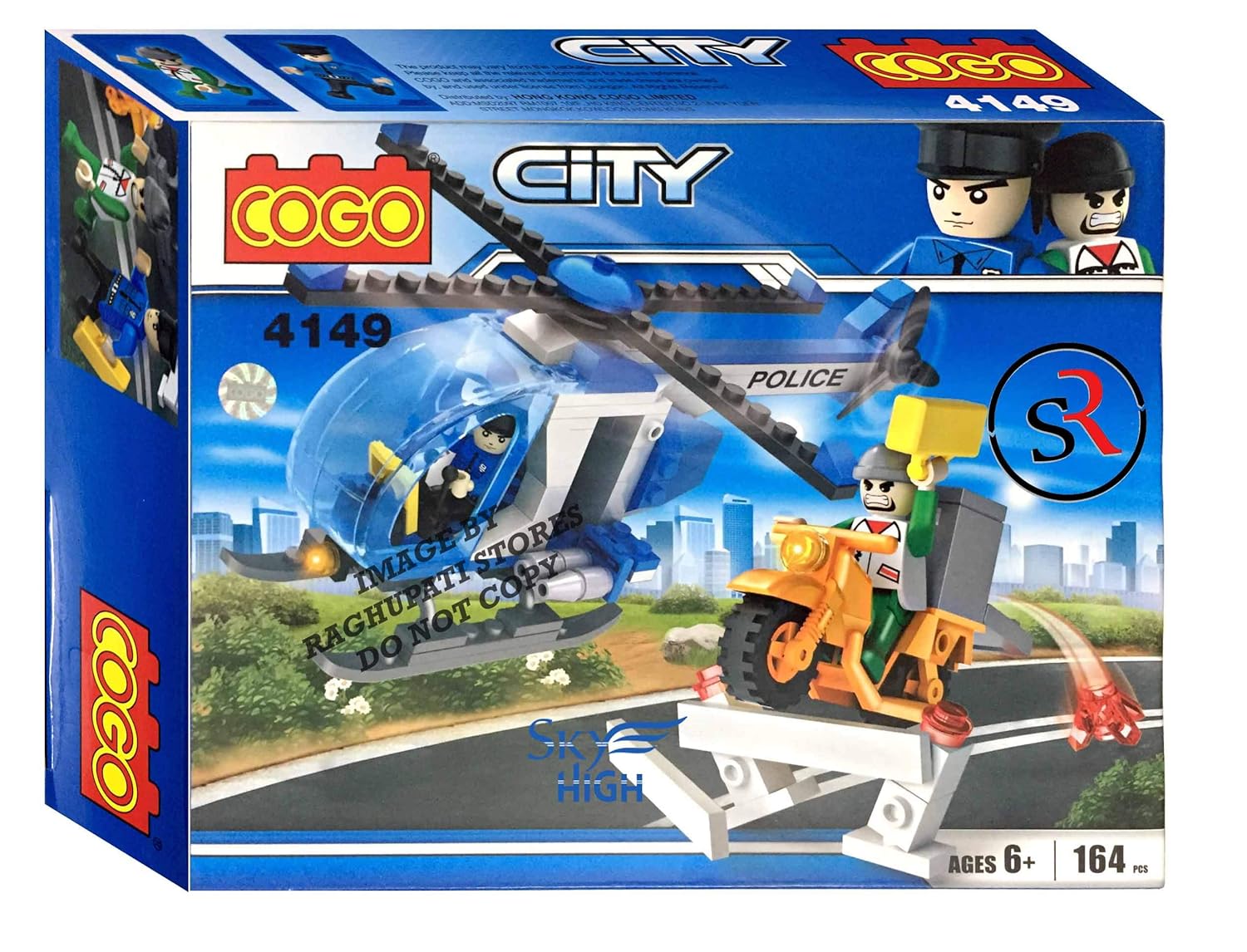 Skyhigh COGO CITY 4149 - City Helicopter Police Set of 164 pieces small blocks for kids gift item: Amazon.in: Beauty