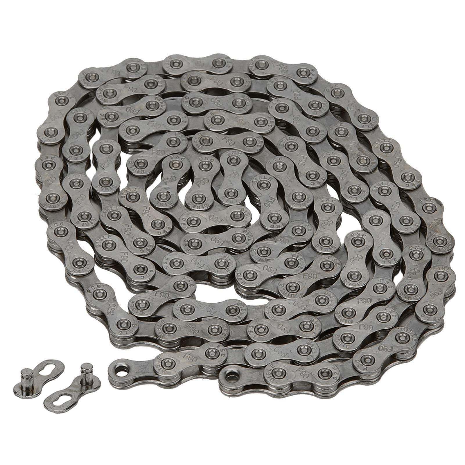 9 Speed Chain with 116 Links Adjustable Steel Mountain Road Folding Bike Chain Replacement(Gray)