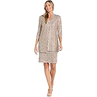 Amazon.com: Marina Women's Sequin Stretch Lace Dress with V Neck, Taupe, 6  : Clothing, Shoes & Jewelry