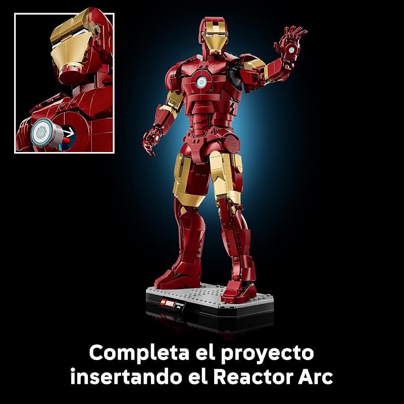 | Marvel Iron Man Mark 3: Edição de Colecionador - Modelo Avengers para Adultos - Minifigura de Super-Herói e Reator ARC - Presente para Fãs de Homens e Mulheres - 76344 — foto 6 de 8