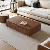 Pajiasen 47.2" Sliding Top Coffee Table with Hidden Storage, Walnut | Ample Concealed Compartments, Smooth-Glide Rails, Organized Living Room Storage, Low-Profile Silhouette