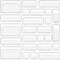 Vtopmart 25 PCS Clear Plastic Drawer Organizers Set, 4-Size Versatile Bathroom and Vanity Drawer Organizer Trays, Storage Bin