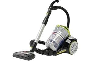 Bissell 1654C Powerclean Multi-Cyclonic Bagless Canister Vacuum, Silver/Green