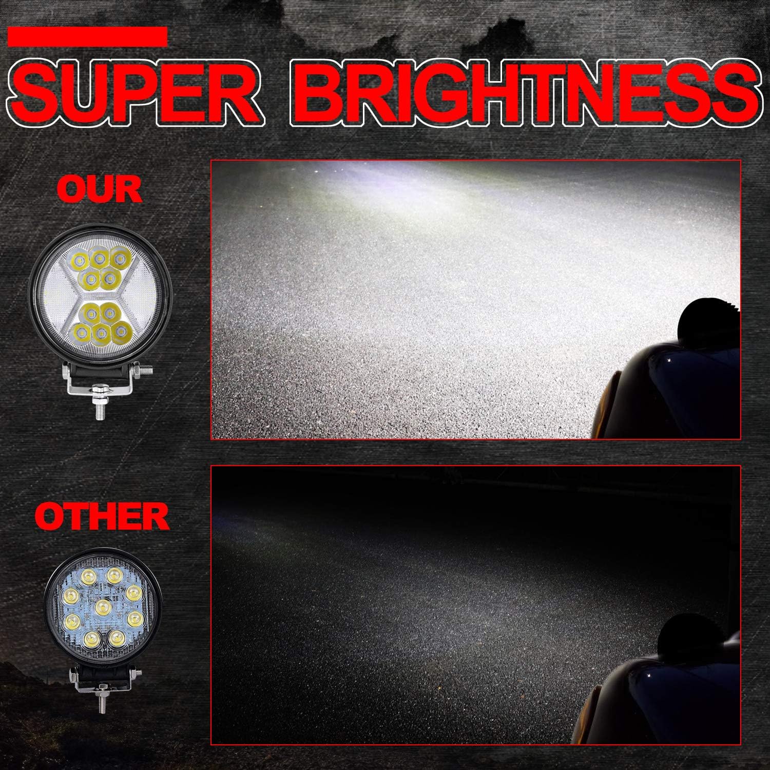 OFFROADTOWN 5inch 126W LED Pods CREE LED Light Bar with Daytime Running