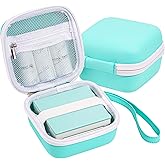 ProCase Carrying Case for Phomemo M02 P12 Memoking T02, Travel Bag for Mini Portable Thermal Sticker Printer Label Maker, Sticker Machine Paper USB Cable Hard Storage Box Holder - Blue