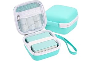 ProCase Carrying Case for Phomemo M02 P12 Memoking T02, Travel Bag for Mini Portable Thermal Sticker Printer Label Maker, Sticker Machine Paper USB Cable Hard Storage Box Holder - Blue