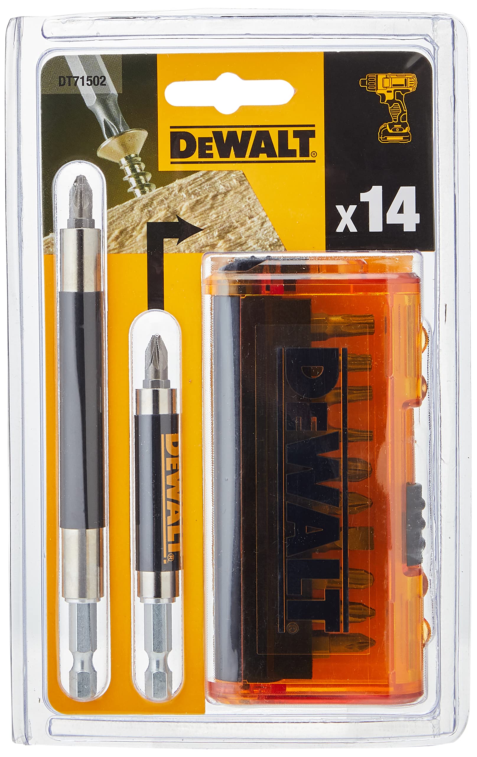 Dewalt DT71502-QZ Screwdriver Bit Set, 5cm x 10cm x 15cm, 14 Pcs