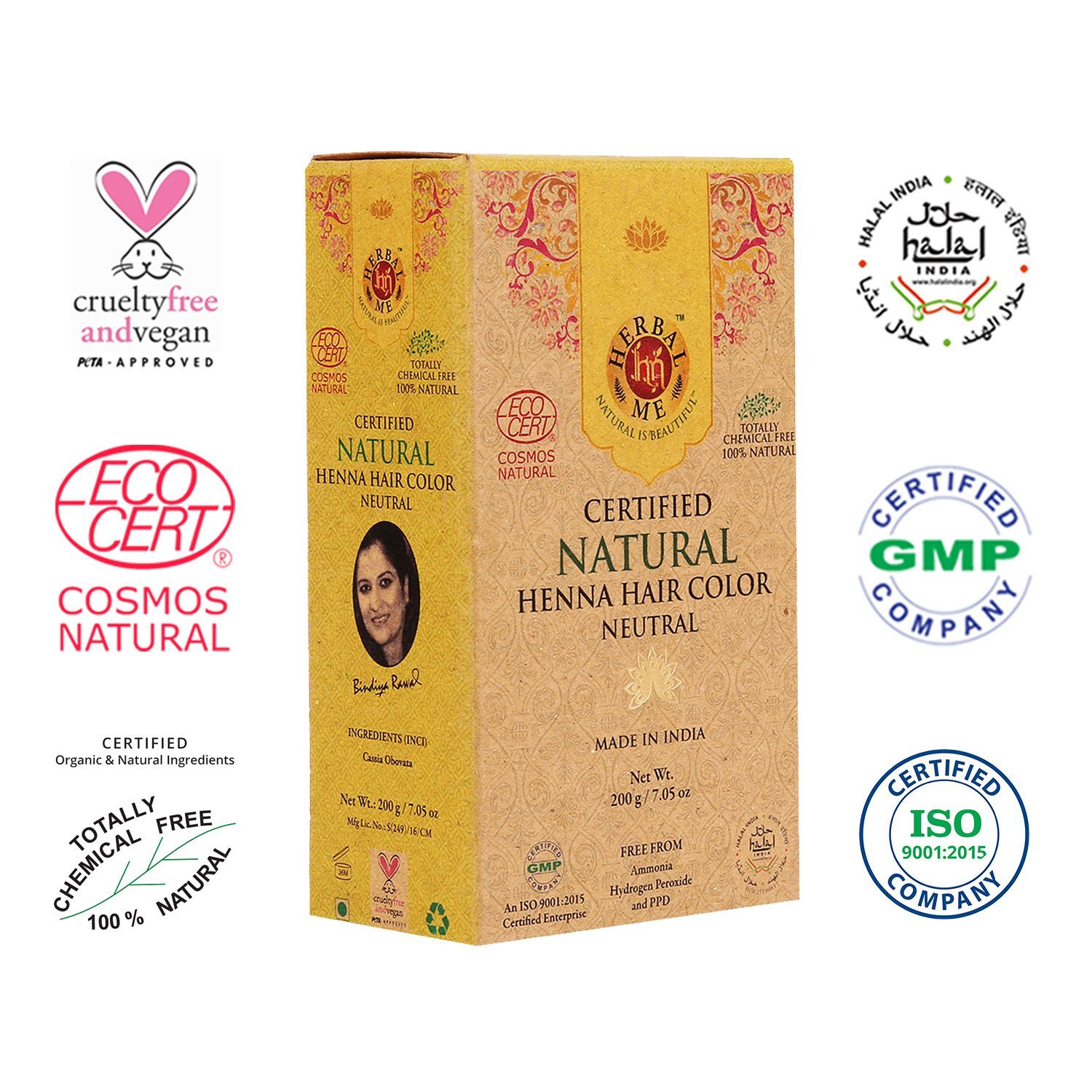 Buy Herbal Me Colorless Cassia Neutral Henna Certified 100