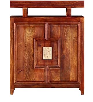 Made Wood Solid Wooden Home Bar Furniture Cabinet in Honey Oak Finish