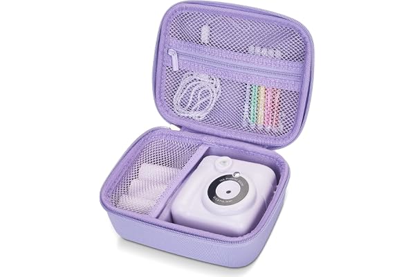 Hikkon Camera Case Compatible for ESOXOFFORE/Upgrade/Dylanto/Yehtta/HiMont/CAMCLID Kids Instant Print Camera Toy,Portable Digital Camera Storage Holder Organizer Bag (Case Only) - Purple