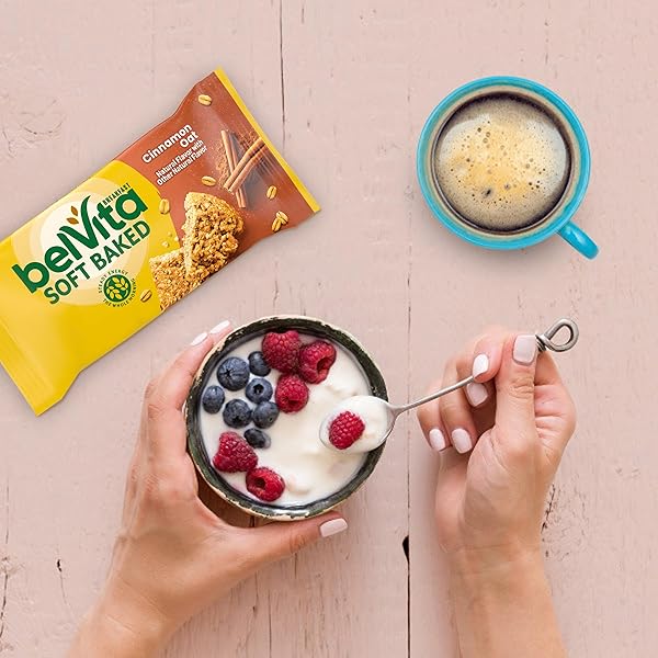 BELVITA SOFT BAKED BREAKFAST BARS, CINNAMON OAT, 5 PACKS (1 BISCUIT PER PACK)
