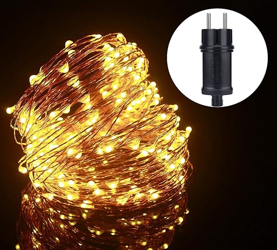 ALED LIGHT 20M 200 LEDs LED Lichterkette Warmweiß Kupferdraht, Wasserdicht Außen Lichterketten, Deko Beleuchtung LED Lichterk