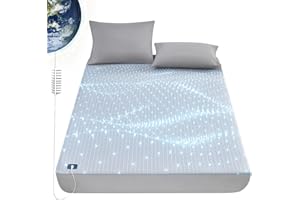 L'AGRATY Grounding Sheets Calking Size,5% Sliver Fiber Fitted Sheets Connected Earth, Deep Pocket(12-16in) Grounding Mattress Cover(California King, Grey)