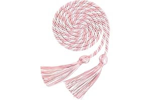 KQNBI Graduation Cords, Cords for Graduation 2025 Graduation Honor Cords 67" Graduation Ropes Cords Polyester Yarn Honor Cord with Tassel for Bachelor Gown Decoration Master Doctor Grad Days, Pink and White