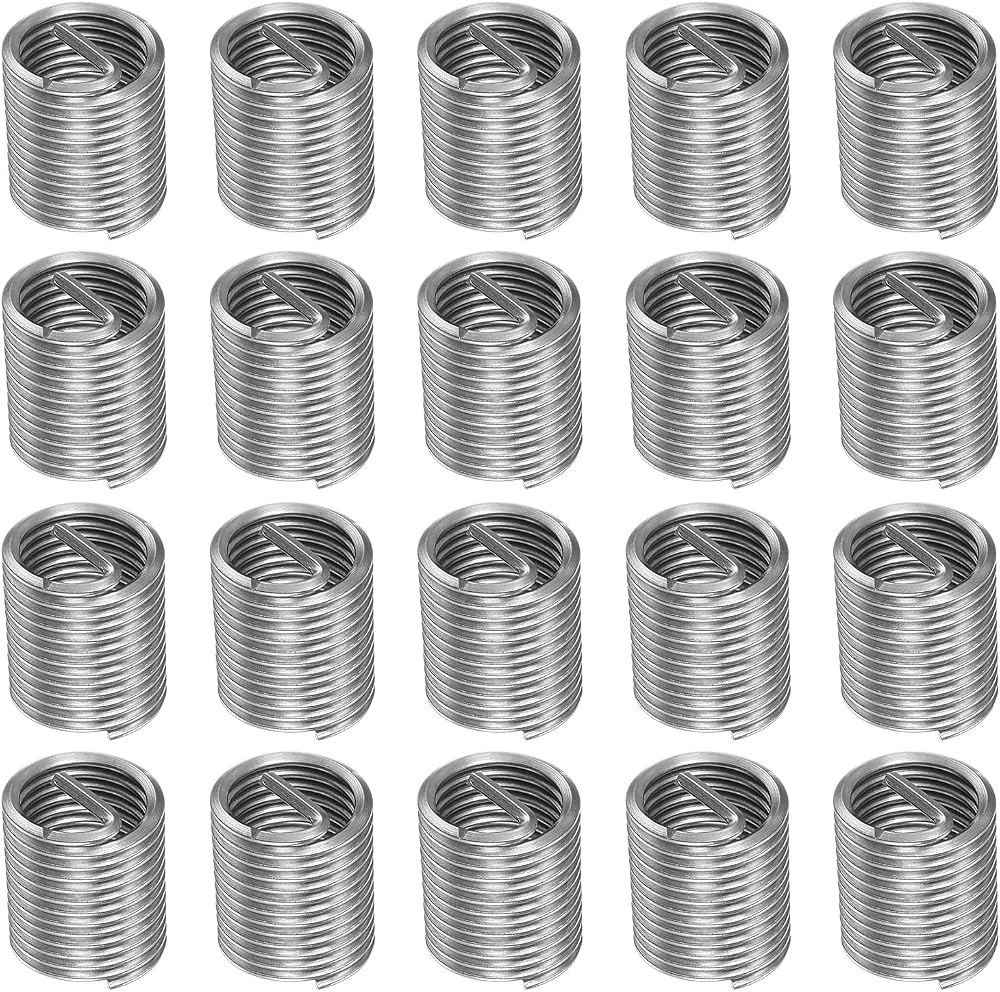 sourcing map M16 x 2 Wire Thread Inserts 32mm 304 Stainless Steel Helical