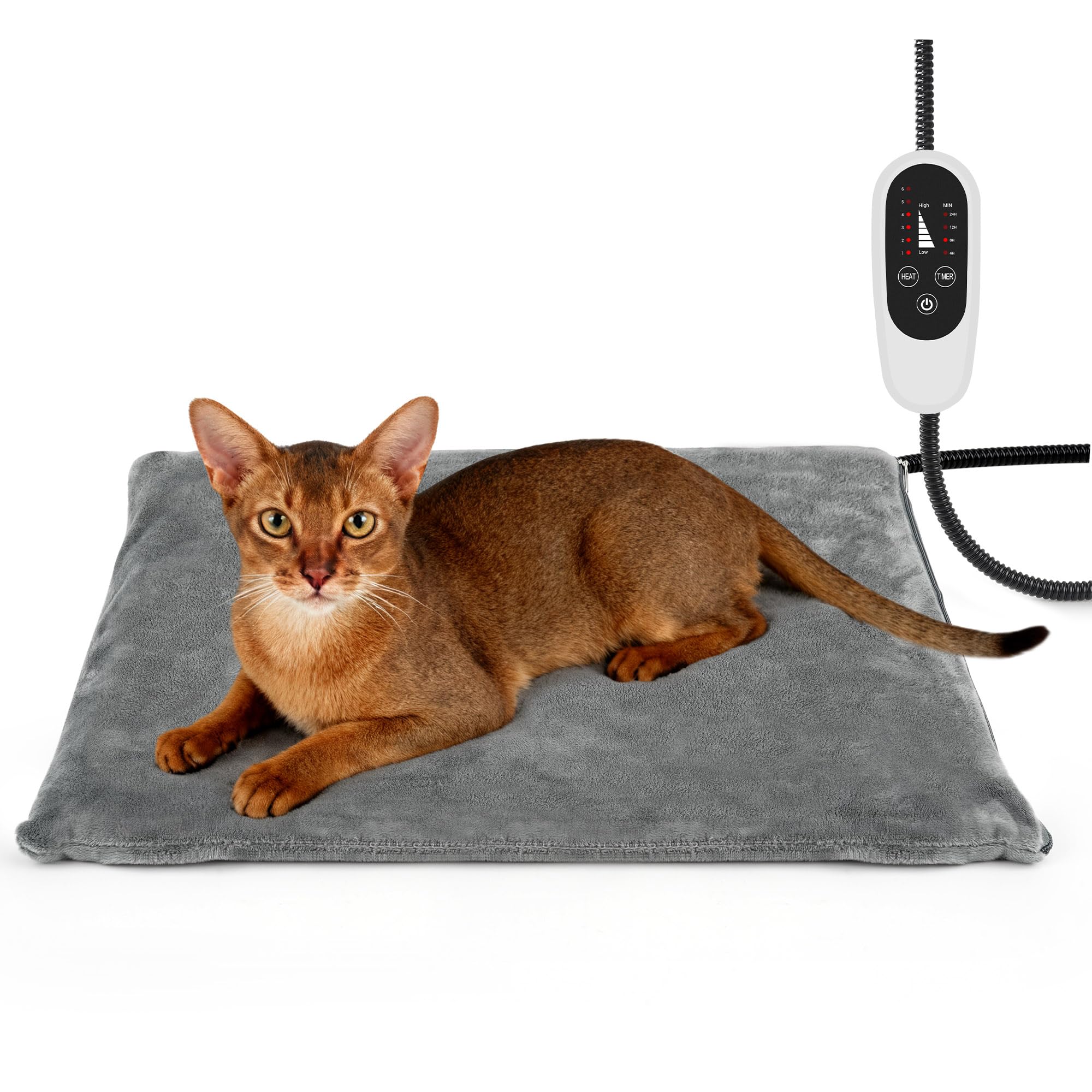 Photo 1 of NICREW Cat Heating Pad, Temperature Adjustable Heated Cat Bed with Auto Shut Off Timer, Indoor Pet Heated Bed Mat for Small Dogs, 17.7 x 15.7 Inches