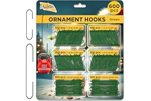 Leafeon 600 Pack Ornament Hooks – Holiday Ornament Hangers – Christmas Ornament Hooks for Christmas Decoration (Green)