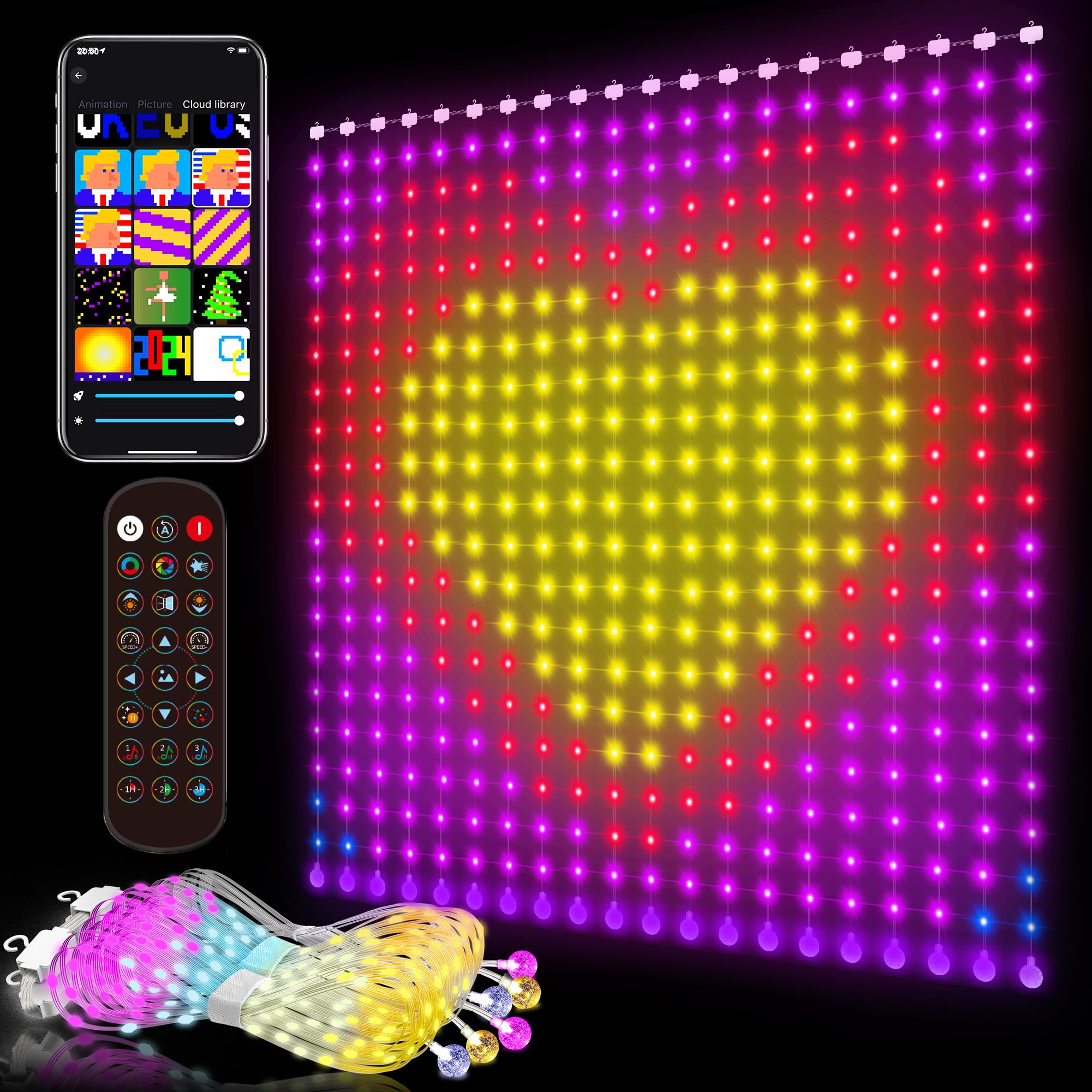 Photo 1 of Weecrestar Smart Curtain Lights - 6.56 x 6.56ft American Flag Lights Outdoor App Controlled with Color Changing Optimum LED for Indoor, 4th of July, Christmas, Shop, Bar, Dynamic DIY IP65 Waterproof
