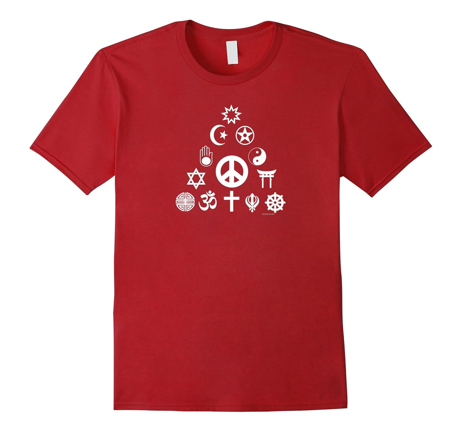 PEACE & Religious Freedom T-Shirt - Christmas Tree/ Triangle-Rose