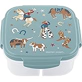 Stephen Joseph, Snack Box with Ice Pack,3 compartments and lid, Reusable, travel on-the-go meals, Removable Ice Pack, Western