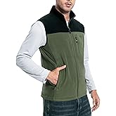 Pioneer Camp Men's Full-Zip Polar Fleece Vest Casual Lightweight Sleeveless Outerwear with 5 Pockets Soft Warm Winter Jacket
