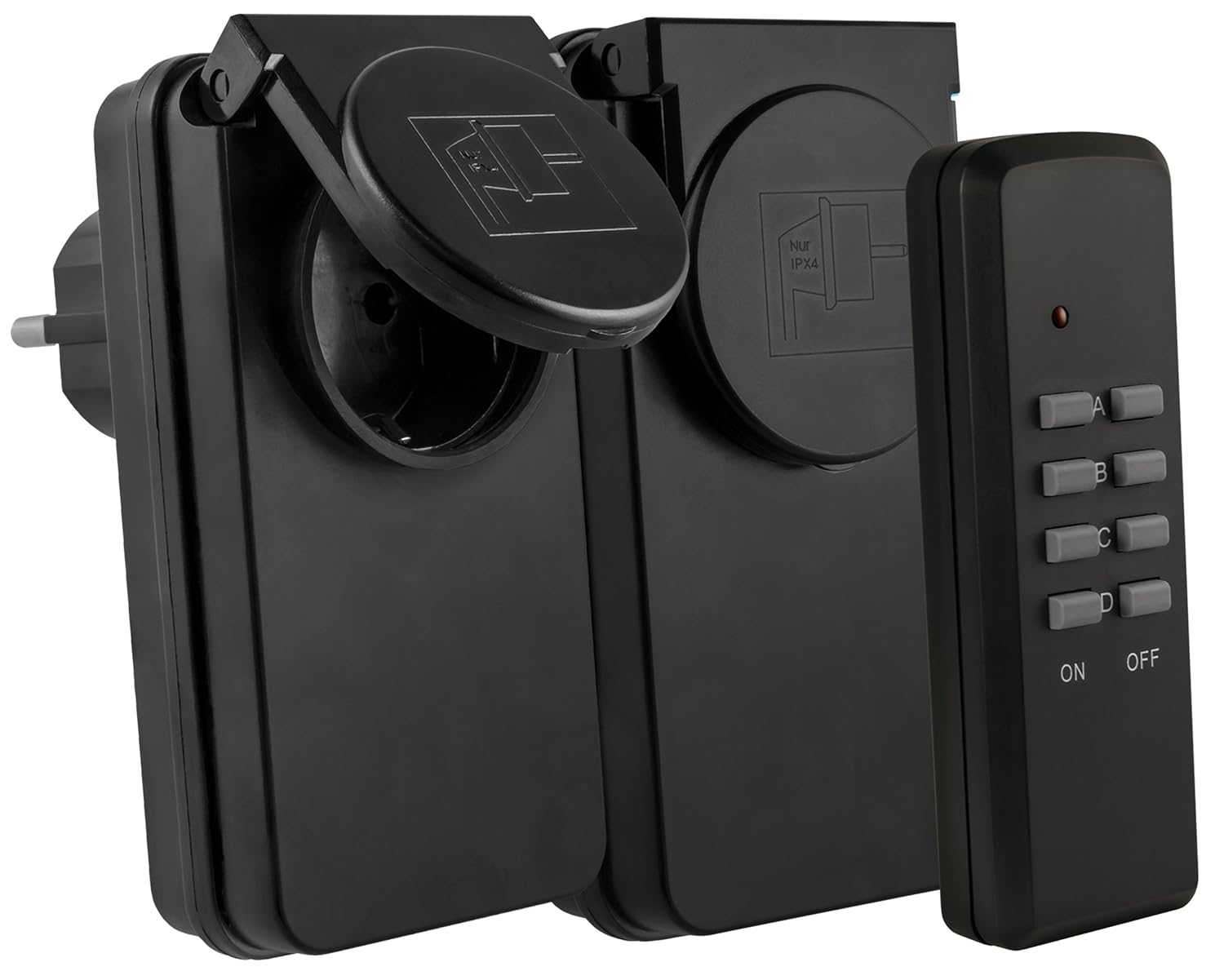 1 funksteckdose mit 2 fernbedienungen