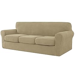 CHUN YI 4 Pieces Stretch Sofa Cover for 3 Seater
