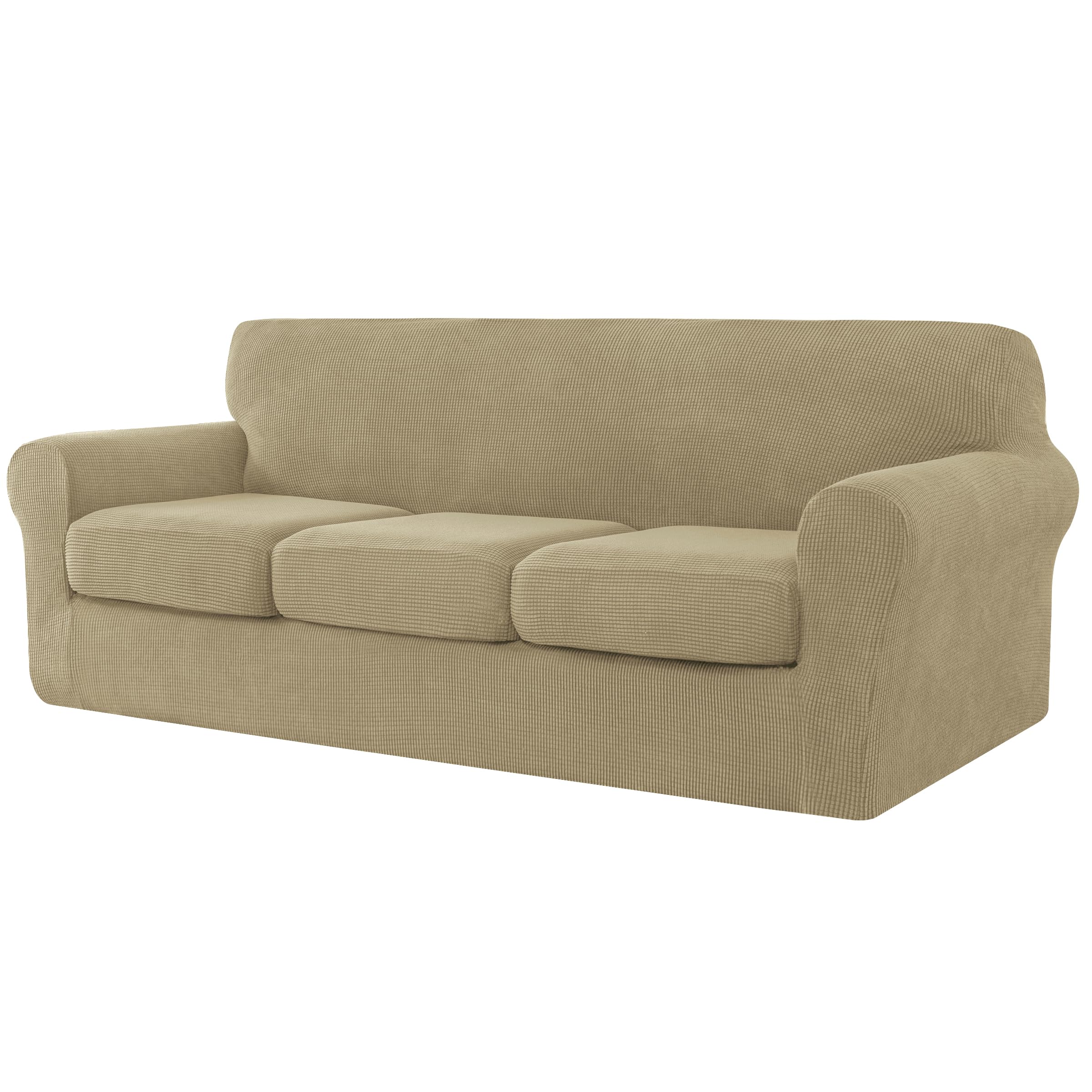 CHUN YI 4 Pieces Stretch Sofa Cover for 3 Seater