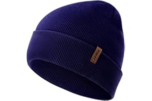 ROXUN Knit Cuffed Beanie for Men/Women, Soft Warm Winter Hat Unisex Stocking Cap