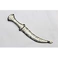 PH Artistic Dagger Knife 1 Pc Mughal Silver Work Handmade Damascus Steel Blade Handle B765