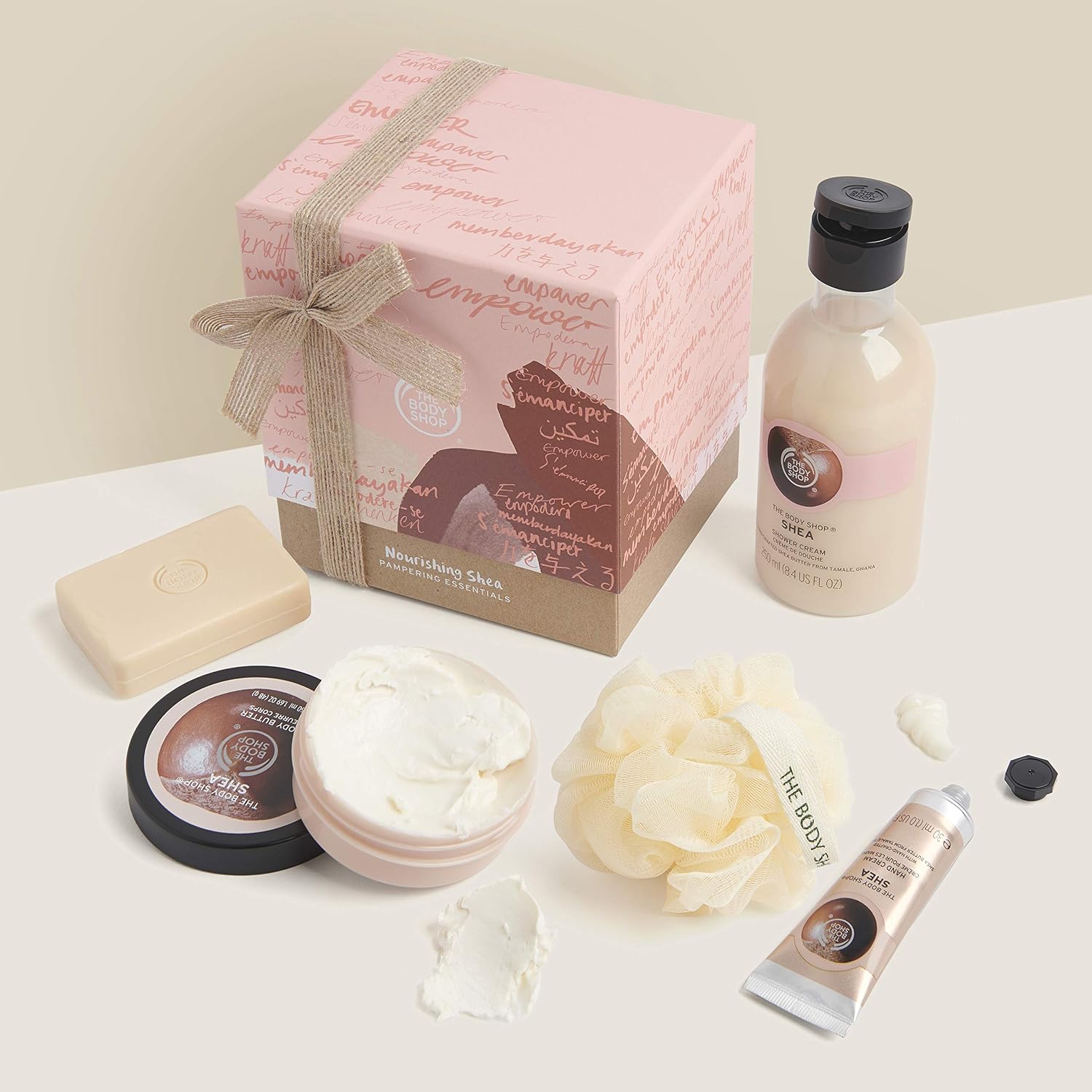 The Body Shop Nourishing Shea Pampering Essentials Body Butter Soap hand cream shower gel Gift SET - Image 3