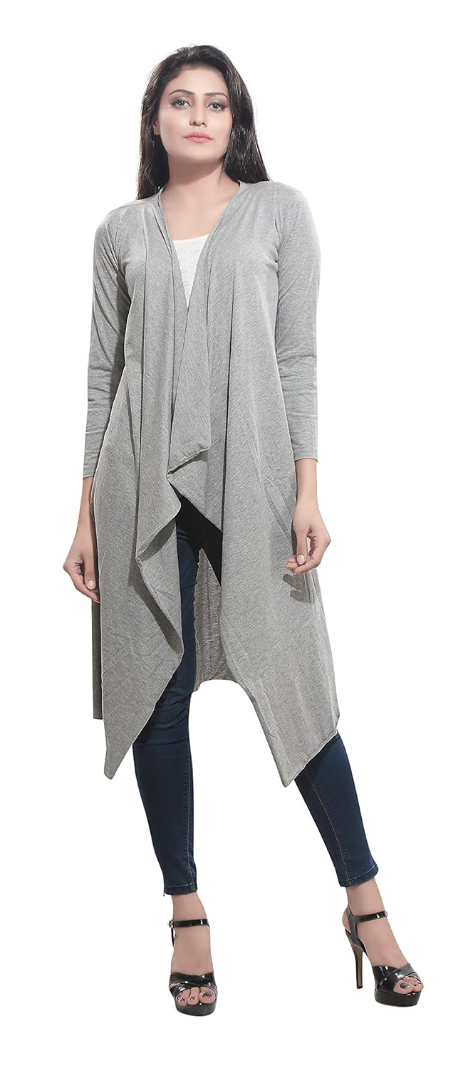 bfly women's viscose long shrug (grey)